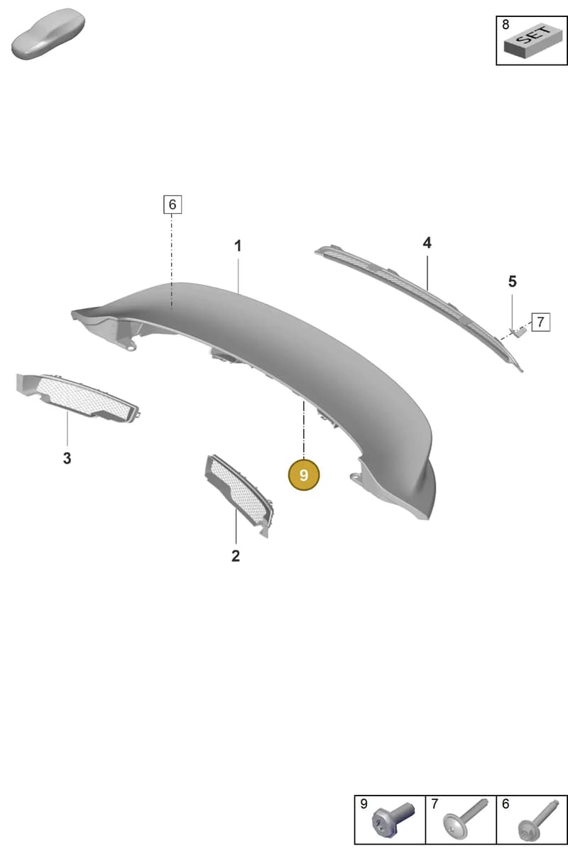 99907326801 — Porsche 911 (2021-2022) diagram p59803150, position 9