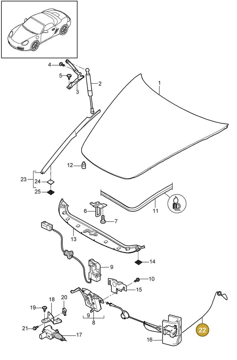 99907326909 — Porsche Boxster S (2008-2012) diagram p33803000, position 22