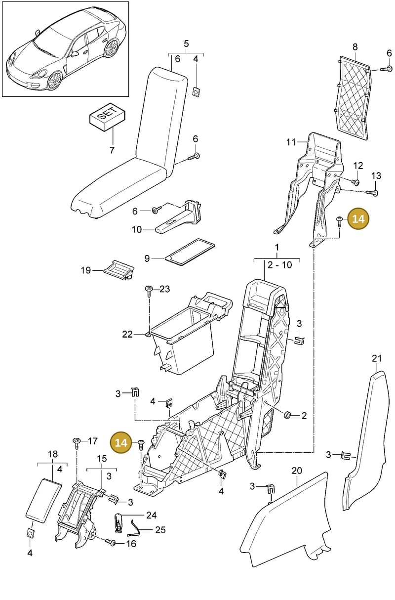 99907326909 — Porsche Panamera (2009-2016) diagram p35809040, position 14