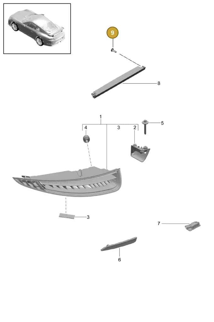 99907326909 — Porsche 911 (2013-2020) diagram p41905005, position 9