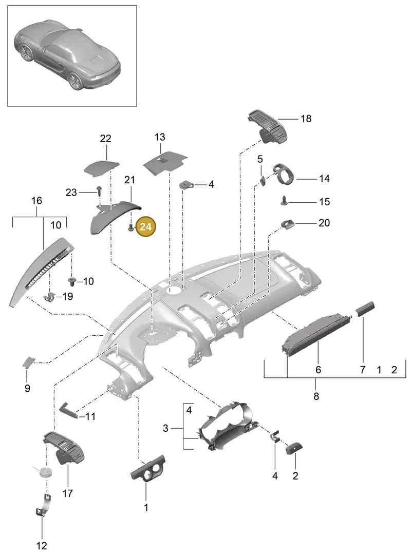 99907327309 — Porsche Boxster (2012-2016) diagram p39809005, position 24