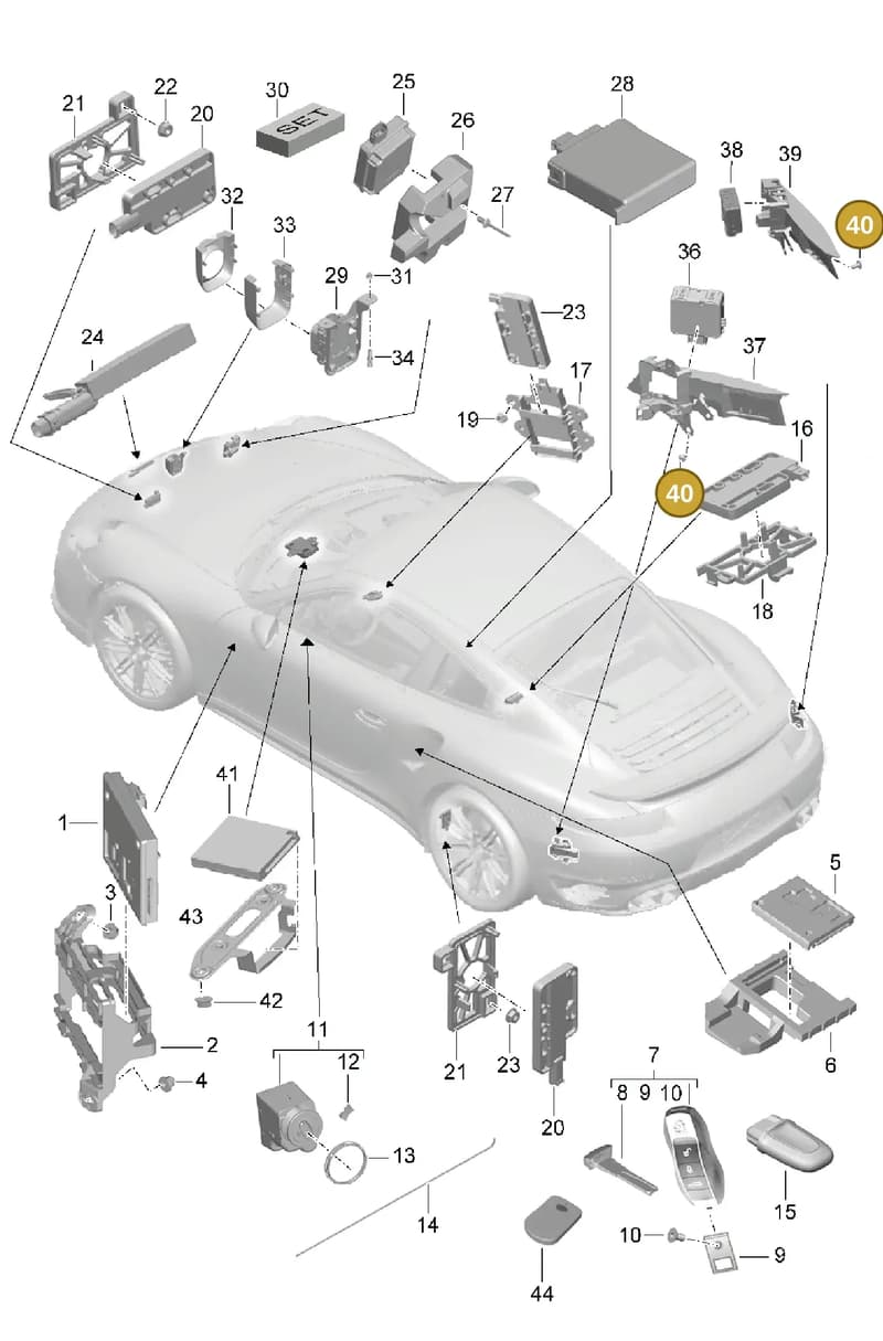99907327309 — Porsche 911 (2013-2020) diagram p42901004, position 40