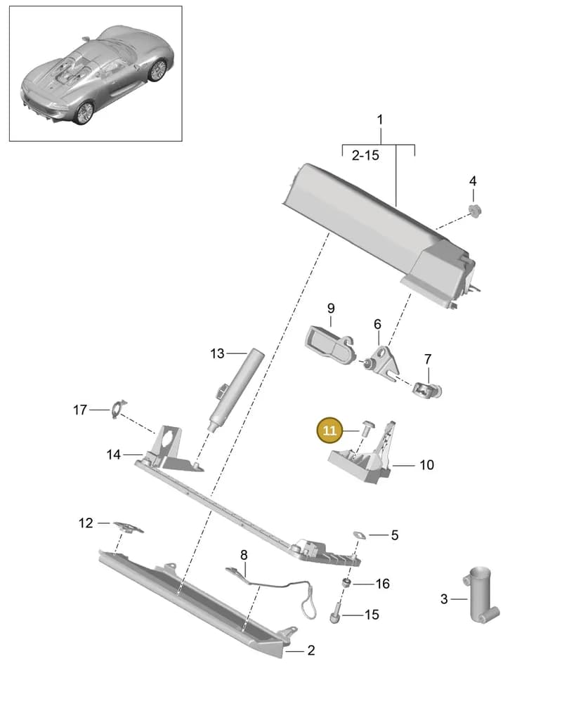 99907327309 — Porsche 918 Spyder (2014-2015) diagram p43809010, position 11