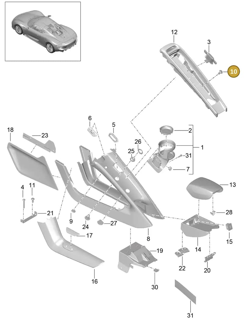 99907327309 — Porsche 918 Spyder (2014-2015) diagram p43809020, position 10