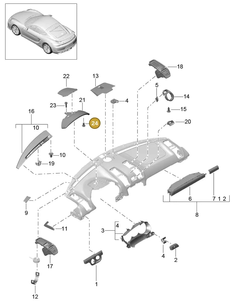 99907327309 — Porsche Cayman GT4 (2015-2016) diagram p45809005, position 24
