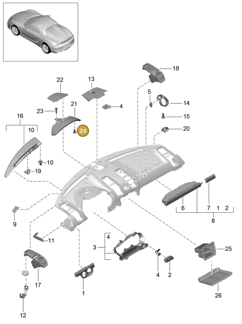 99907327309 — Porsche Boxster Spyder (2015-2016) diagram p46809005, position 24