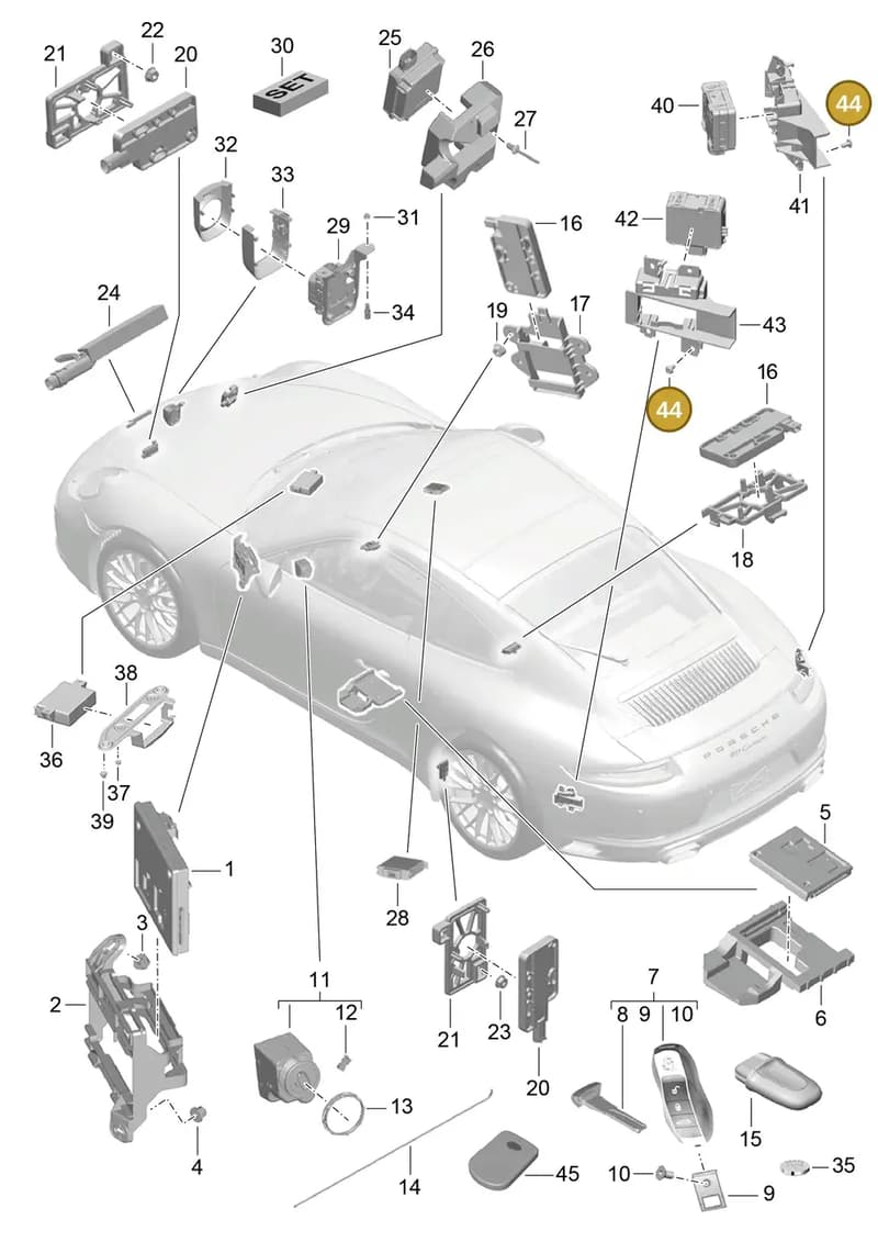 99907327309 — Porsche 911 (2016-2019) diagram p47901004, position 44