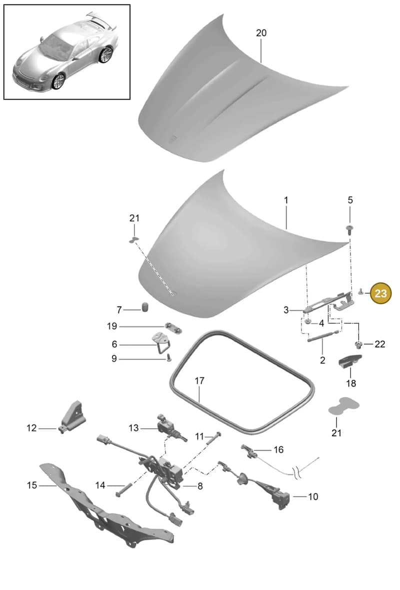 999073297A1 — Porsche 911 (2013-2020) diagram p41803000, position 23+24+25