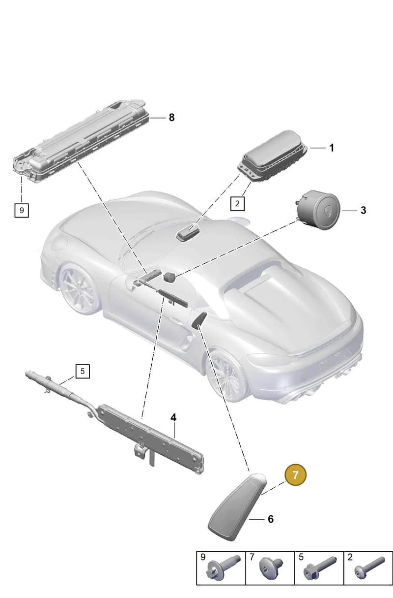 99907330609 — Porsche Boxster Spyder (2019-2020) diagram p54812500, position 7