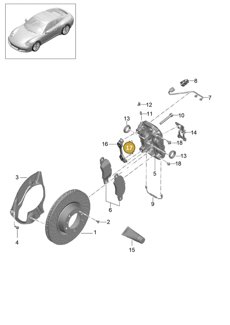 99907331309 — Porsche 911 (2016-2019) diagram p47602000, position 17