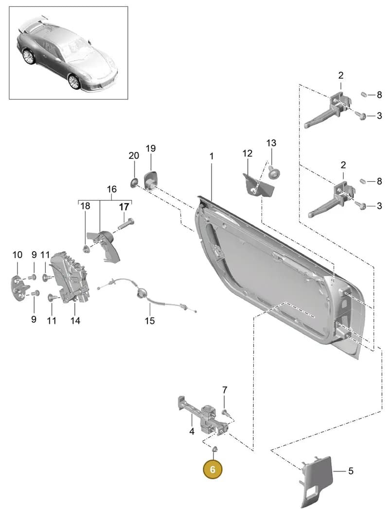 99907333309 — Porsche 911 (2013-2020) diagram p41804000, position 6