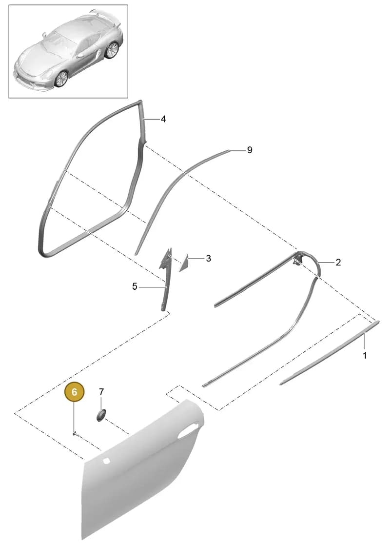 99907333309 — Porsche Cayman GT4 (2015-2016) diagram p45804010, position 6