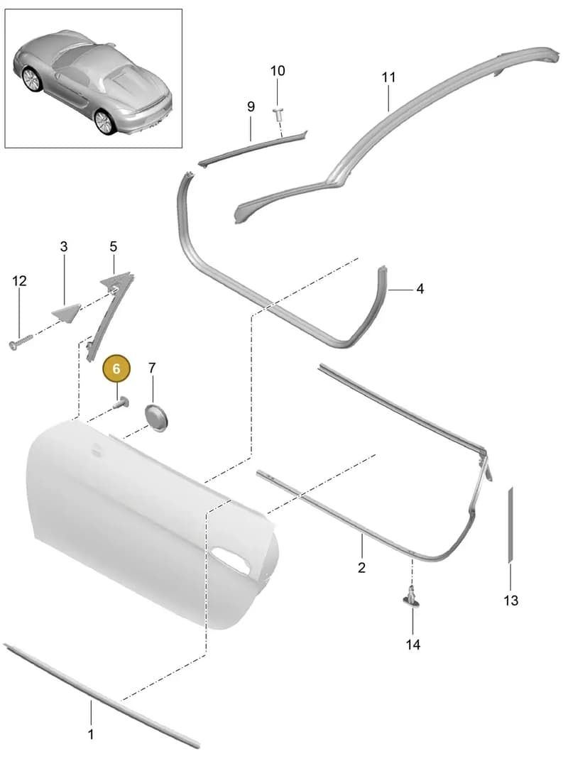 99907333309 — Porsche Boxster Spyder (2015-2016) diagram p46804010, position 6