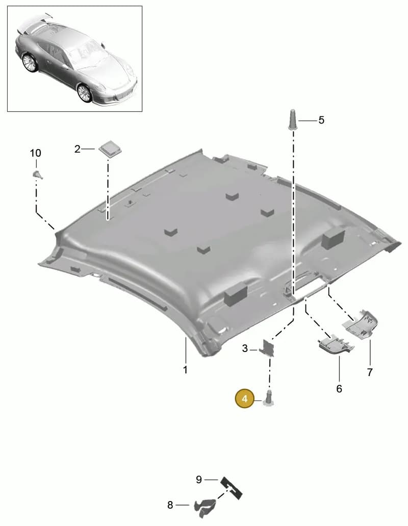 99907333909 — Porsche 911 (2013-2020) diagram p41807050, position 4