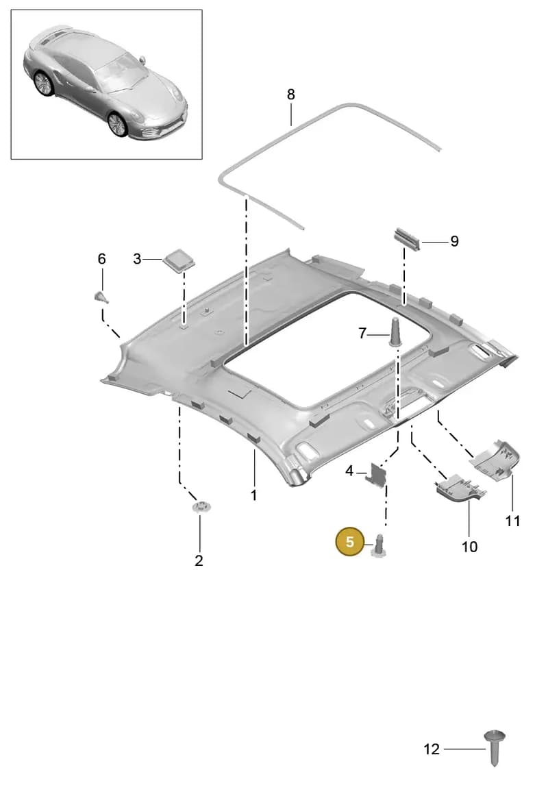 99907333909 — Porsche GT2 RS Clubsport (2013-2020) diagram p42807040, position 5
