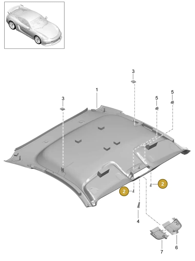 99907333909 — Porsche Cayman GT4 (2015-2016) diagram p45807040, position 2