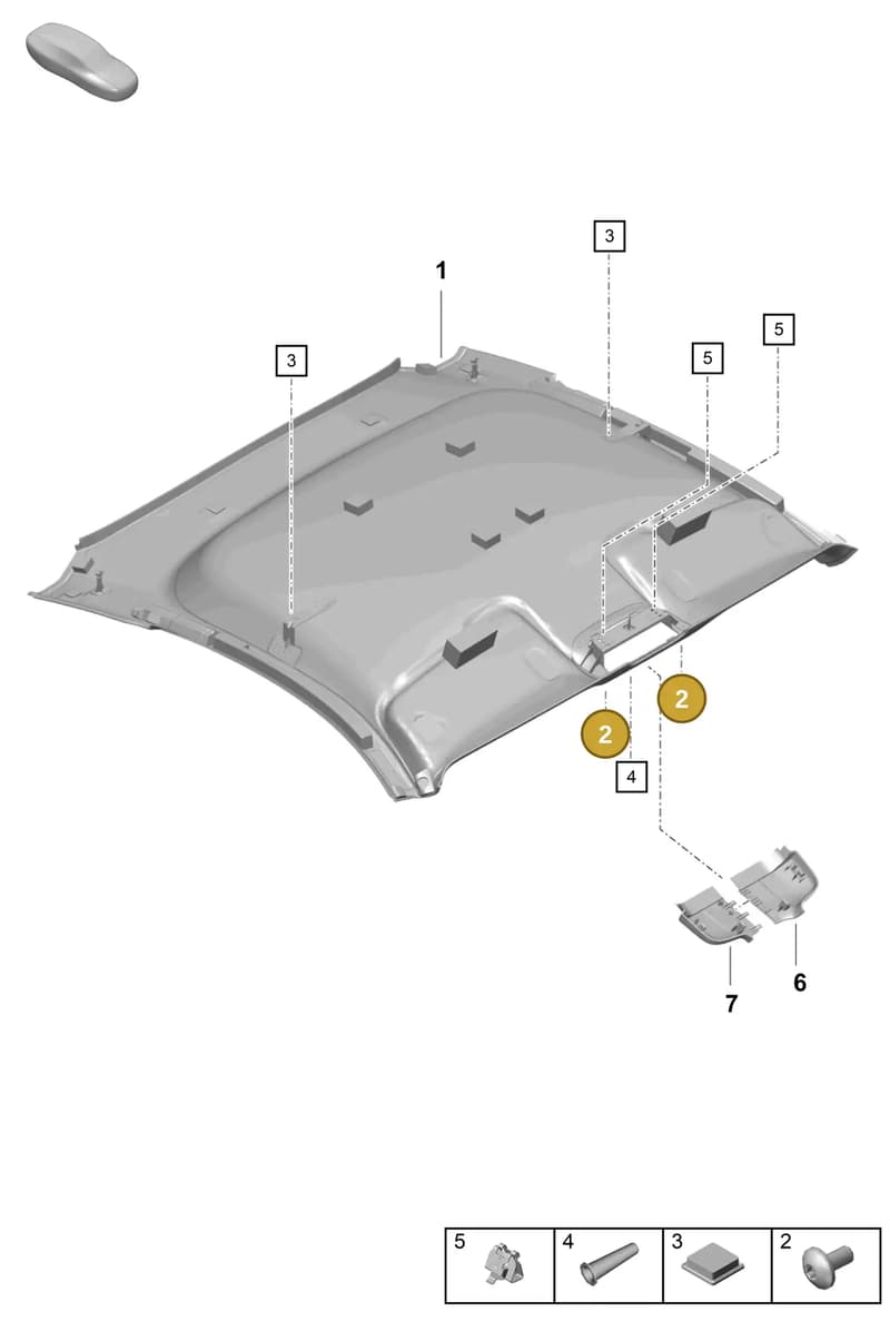 99907333909 — Porsche Cayman (2019-2022) diagram p55807400, position 2