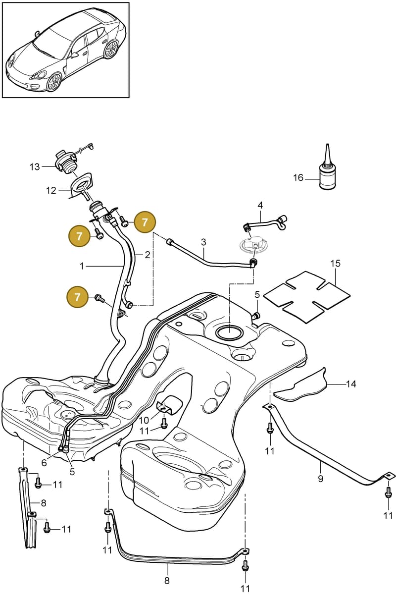 99907334809 — Porsche Panamera (2009-2016) diagram p35201000, position 7