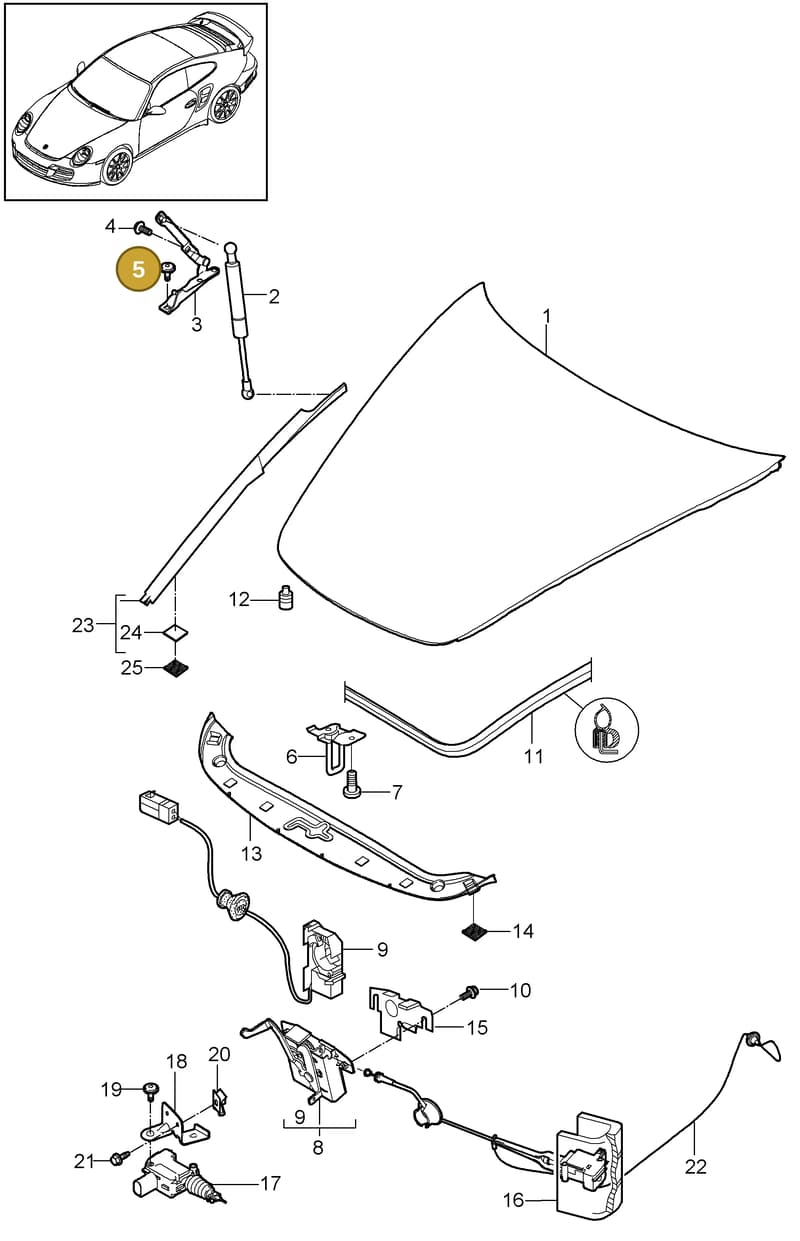 99907334809 — Porsche GT2 RS (2009-2012) diagram p36803000, position 5