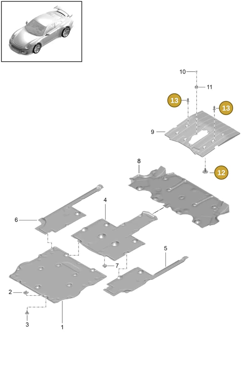 99907334809 — Porsche 911 (2013-2020) diagram p41801070, position 12+13