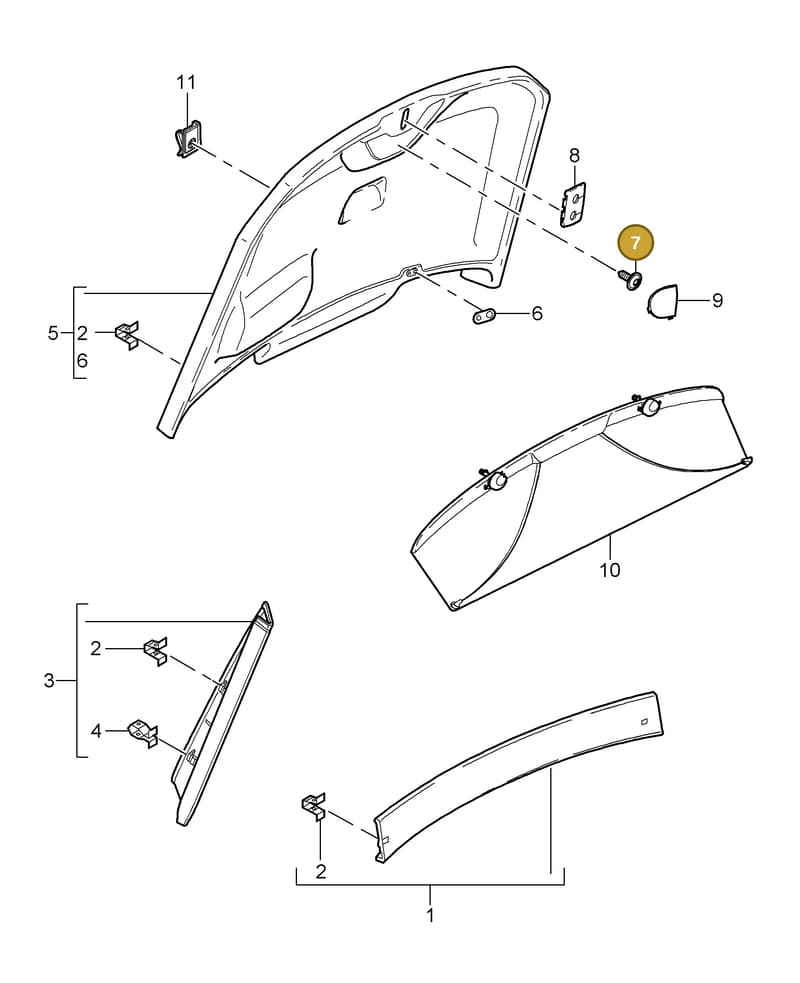 99907336909 — Porsche Cayman S (2005-2008) diagram p28807020, position 7
