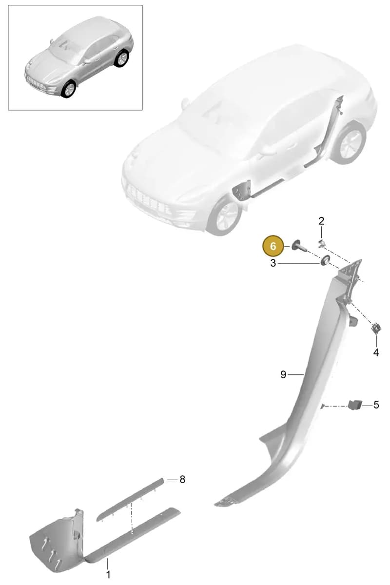 99907336909 — Porsche Macan (2013-2018) diagram p44807022, position 6