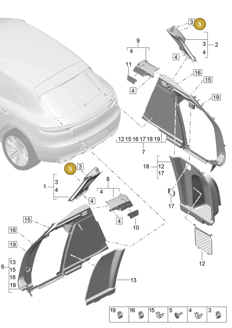 99907336909 — Porsche Macan (2018-2022) diagram p52807045, position 5