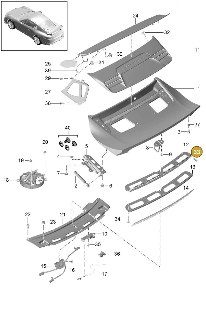 999073386A1 — Porsche 911 (2013-2020) diagram p41803010, position 33