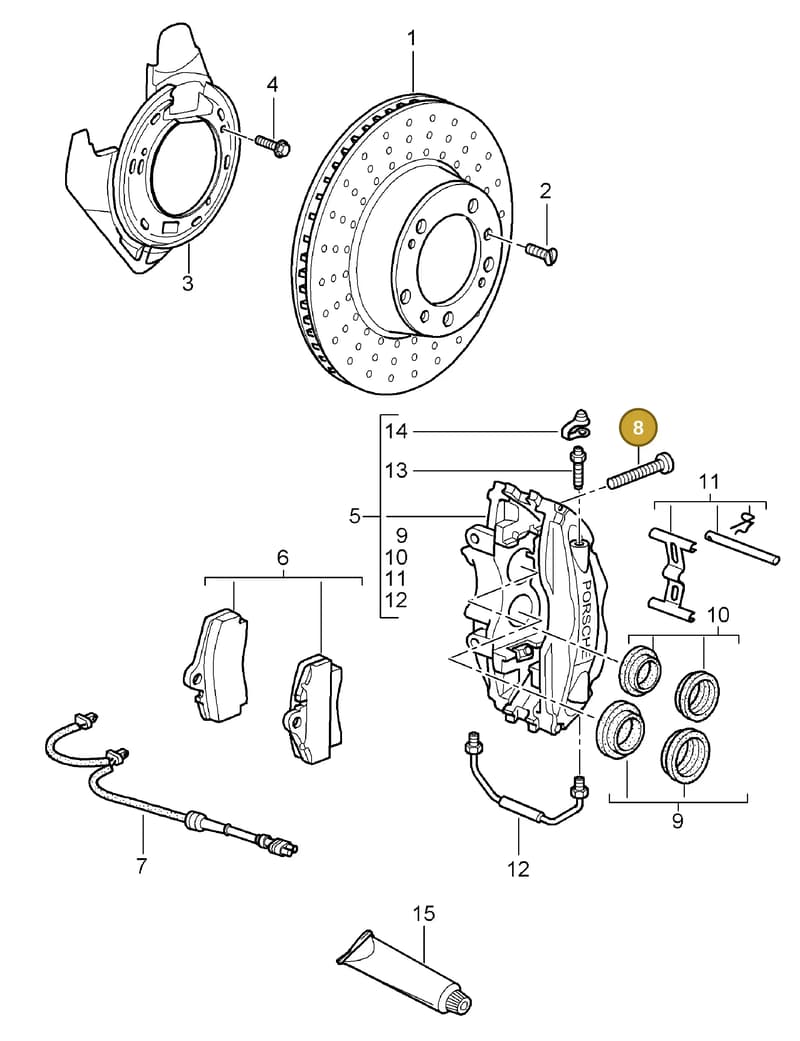 99907340201 — Porsche Boxster S (2004-2008) diagram p27603000, position 8