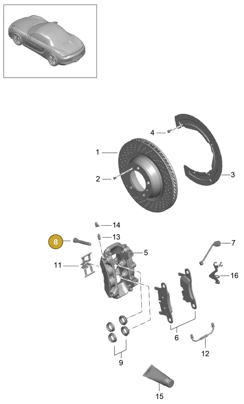 99907340201 — Porsche Boxster (2012-2016) diagram p39603000, position 8