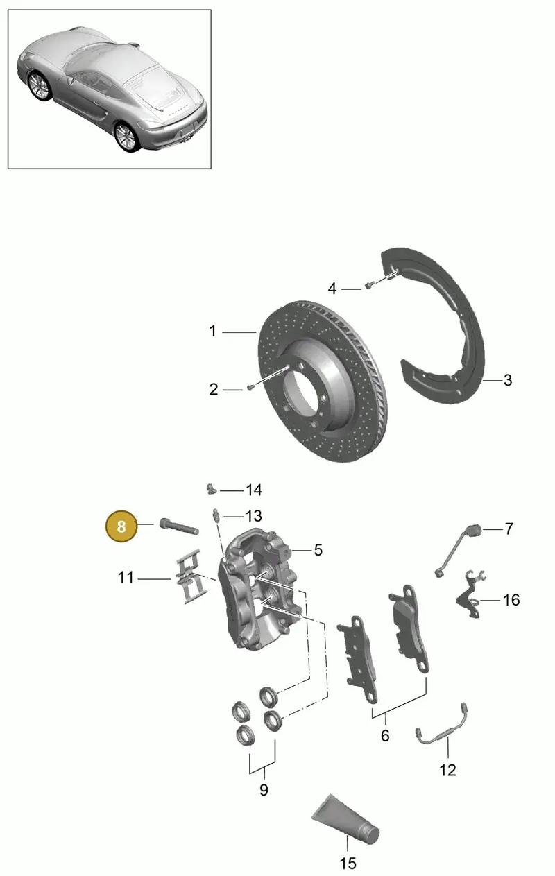 99907340201 — Porsche Cayman (2013-2016) diagram p40603000, position 8