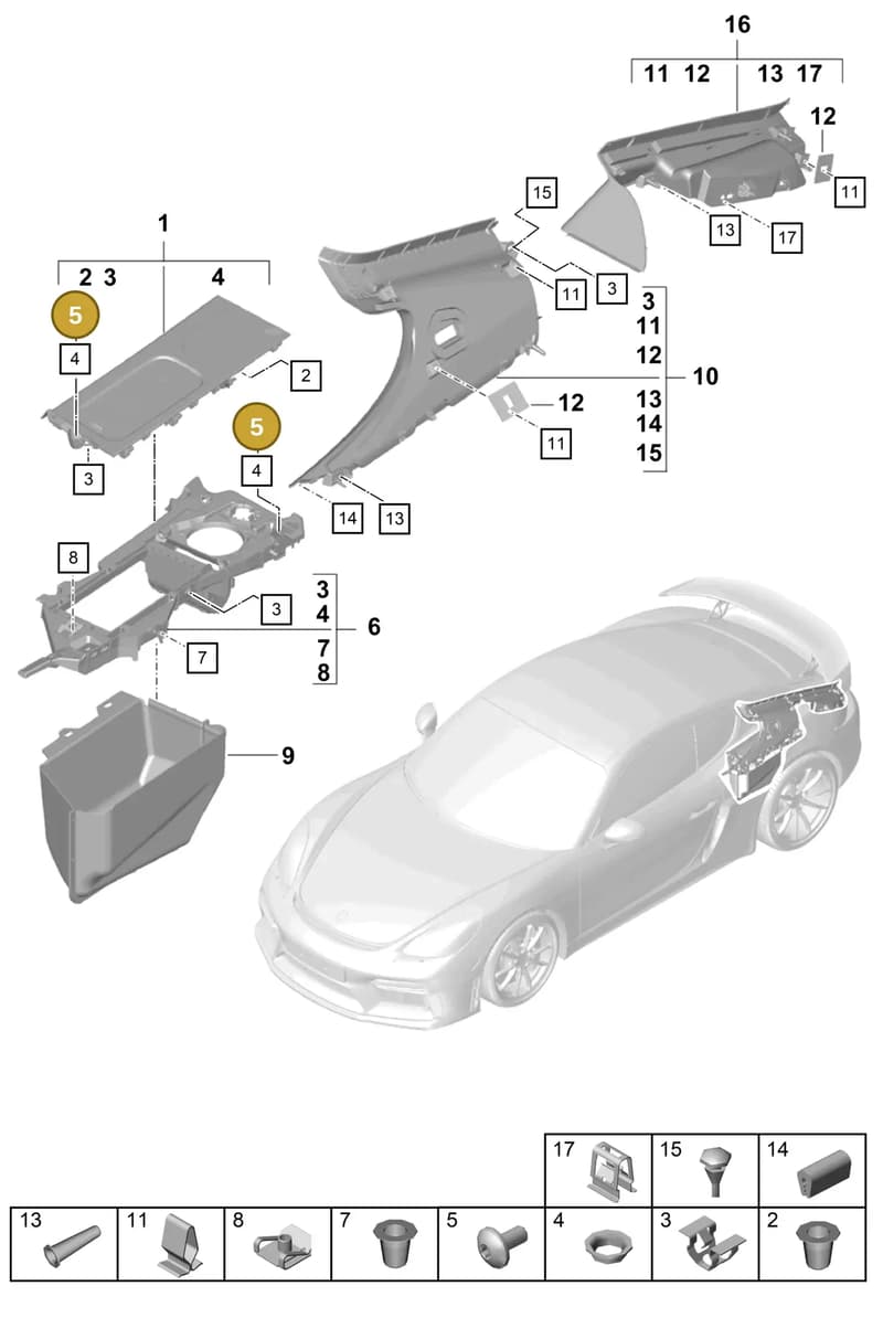 99907340401 — Porsche Cayman (2019-2022) diagram p55807300, position 5