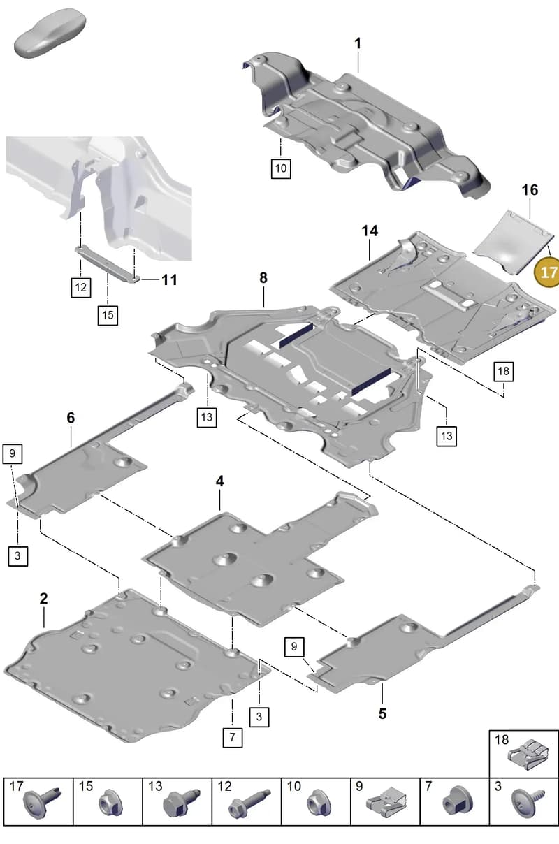 99907341301 — Porsche Boxster Spyder (2019-2020) diagram p55801700, position 17