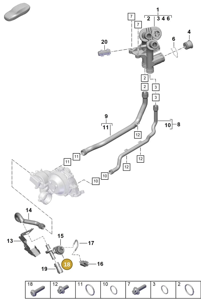 99907341501 — Porsche Boxster Spyder (2019-2020) diagram p55105060, position 18