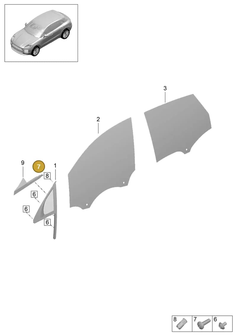 99907345501 — Porsche Macan (2018-2022) diagram p52805010, position 7