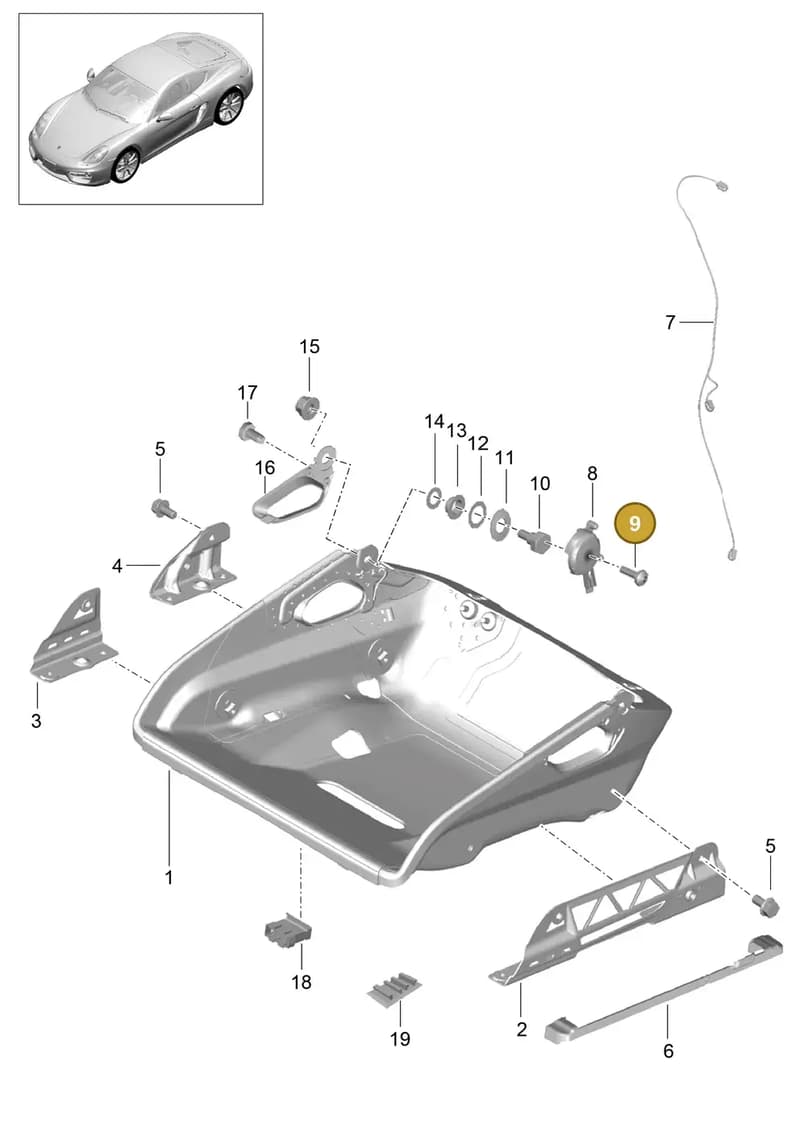 99907345601 — Porsche Cayman (2013-2016) diagram p40817064, position 9