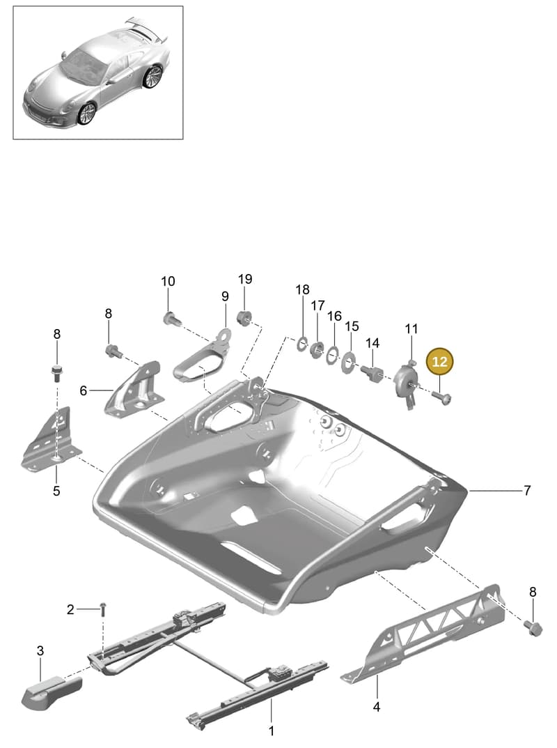 99907345601 — Porsche 911 (2013-2020) diagram p41817004, position 12