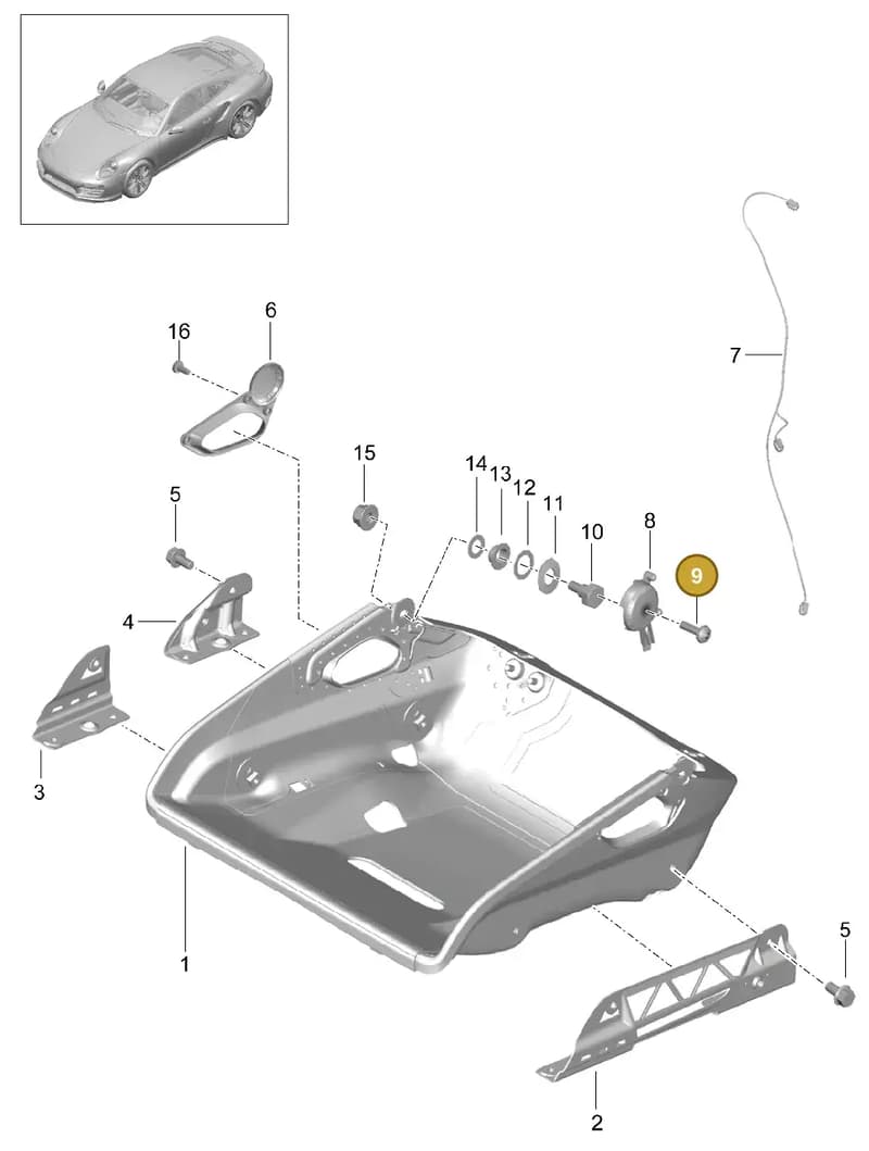 99907345601 — Porsche GT2 RS Clubsport (2013-2020) diagram p42817004, position 9