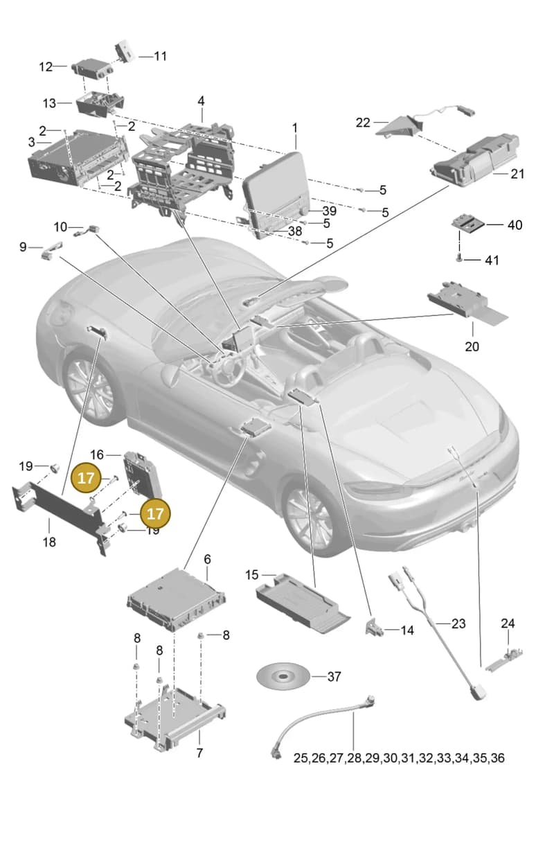 99907345901 — Porsche Boxster (2016-2019) diagram p48911000, position 17