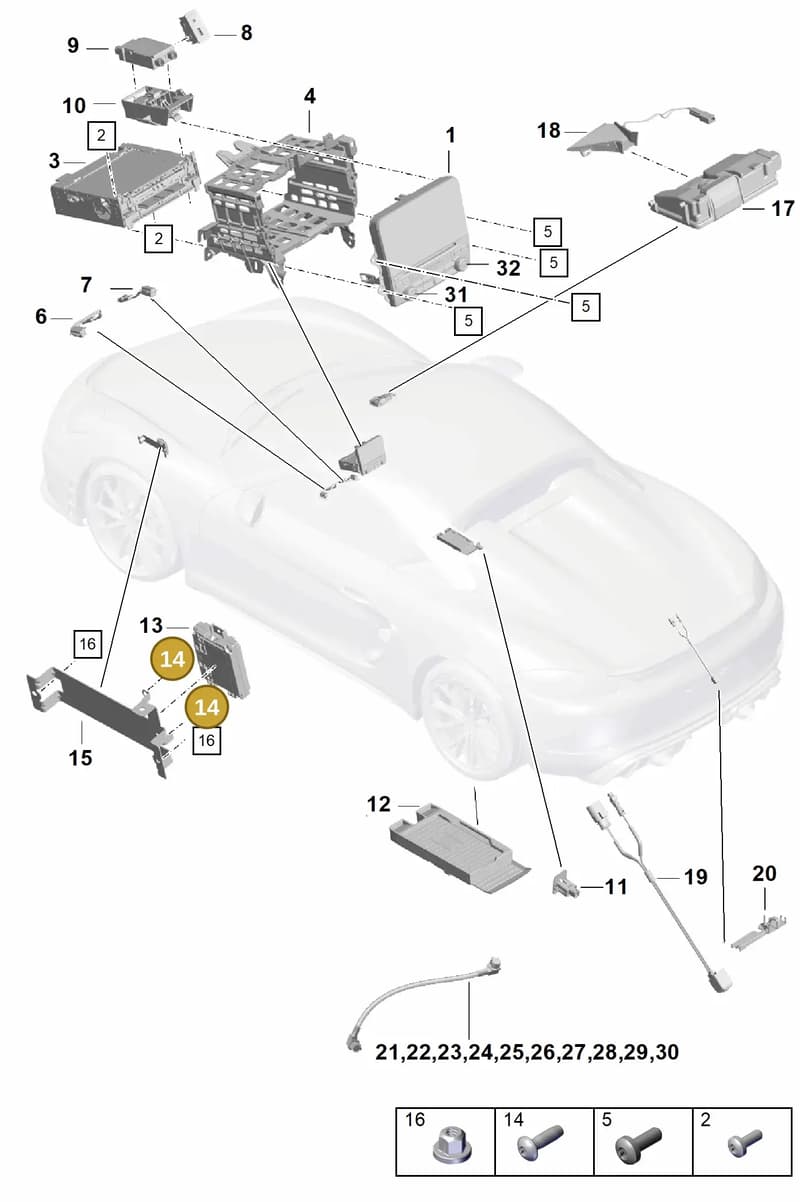 99907345901 — Porsche Boxster Spyder (2019-2020) diagram p54911000, position 14