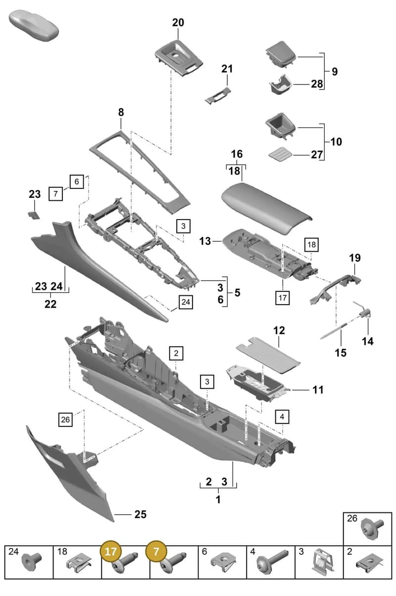 99907345901 — Porsche Boxster Spyder (2019-2020) diagram p55809200, position 7+17