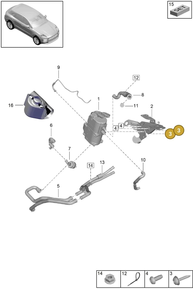 99907346701 — Porsche Macan (2018-2022) diagram p52813800, position 3