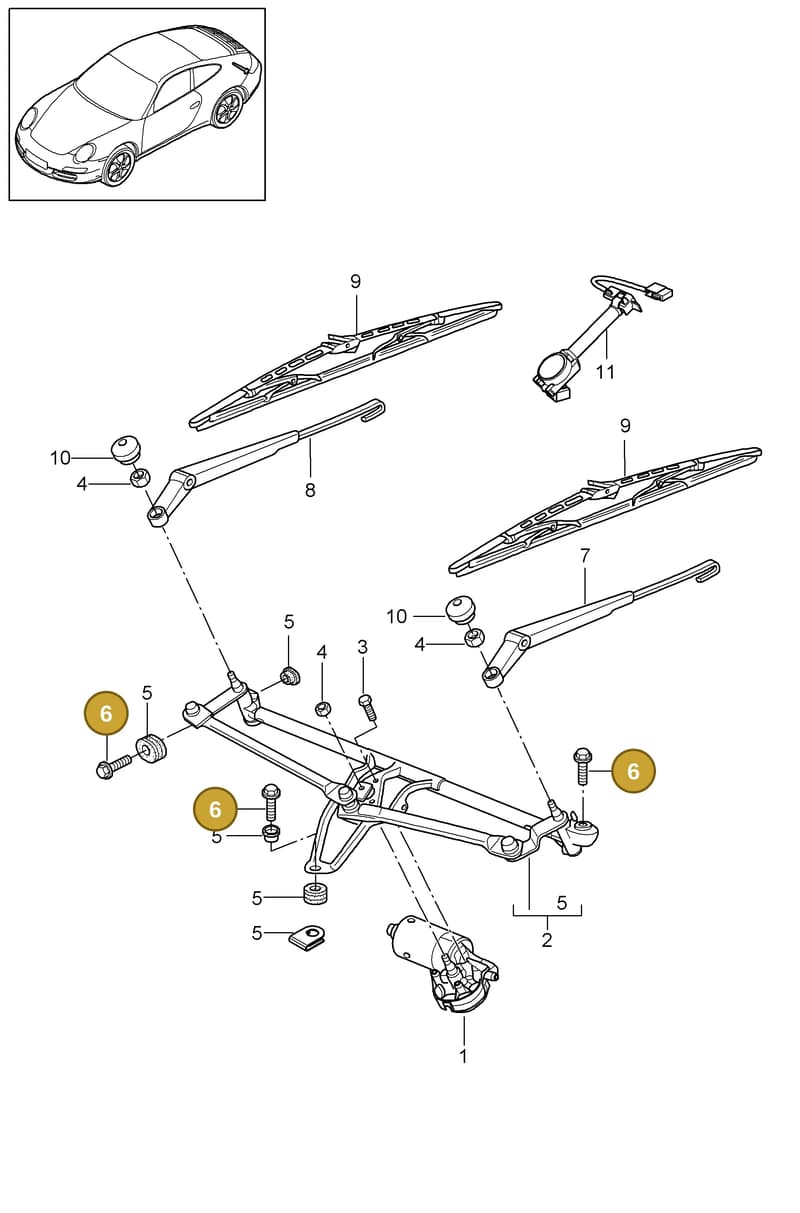 99907346801 — Porsche 911 Carrera (2008-2012) diagram p32904000, position 6