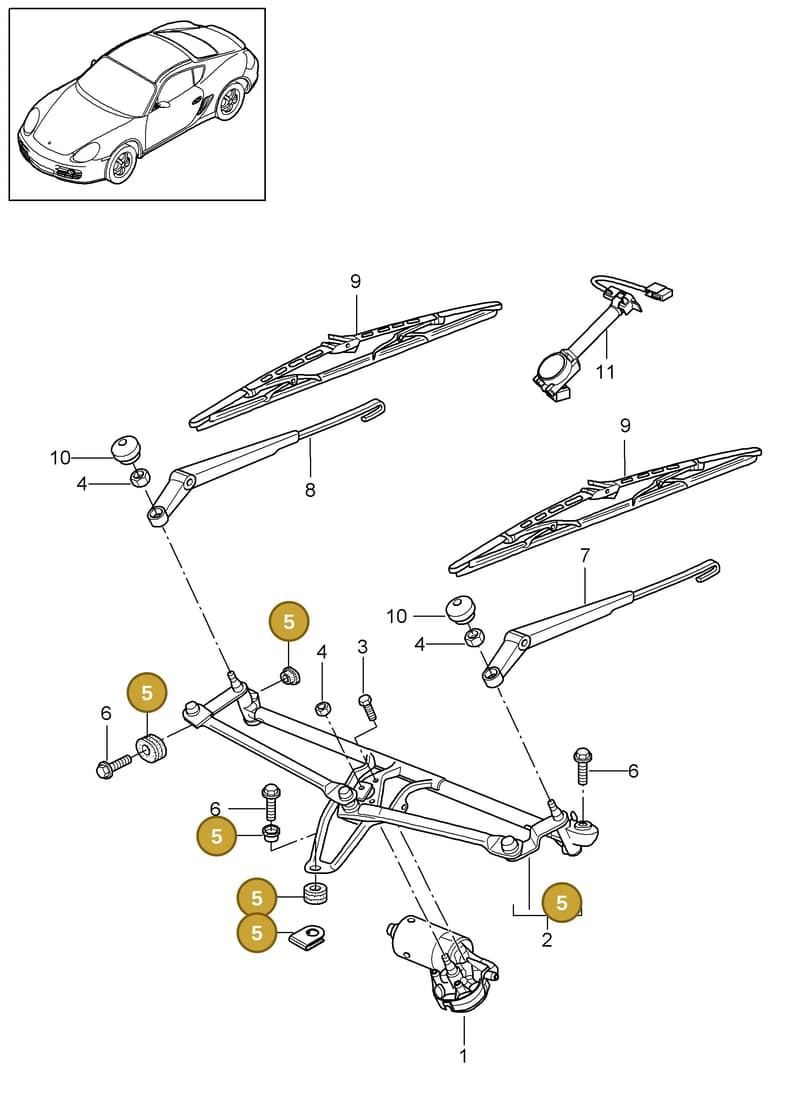 99907346801 — Porsche Cayman (2008-2012) diagram p34904000, position 5