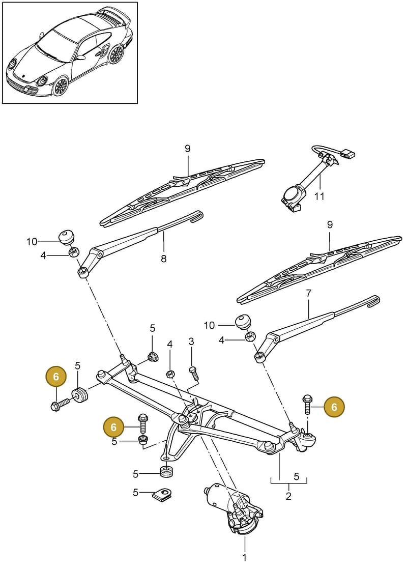99907346801 — Porsche GT2 RS (2009-2012) diagram p36904000, position 6