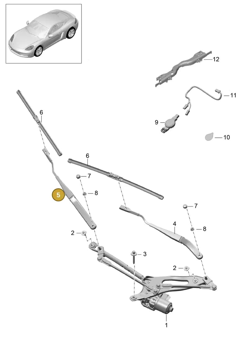 99907346801 — Porsche Cayman (2016-2019) diagram p50904000, position 5
