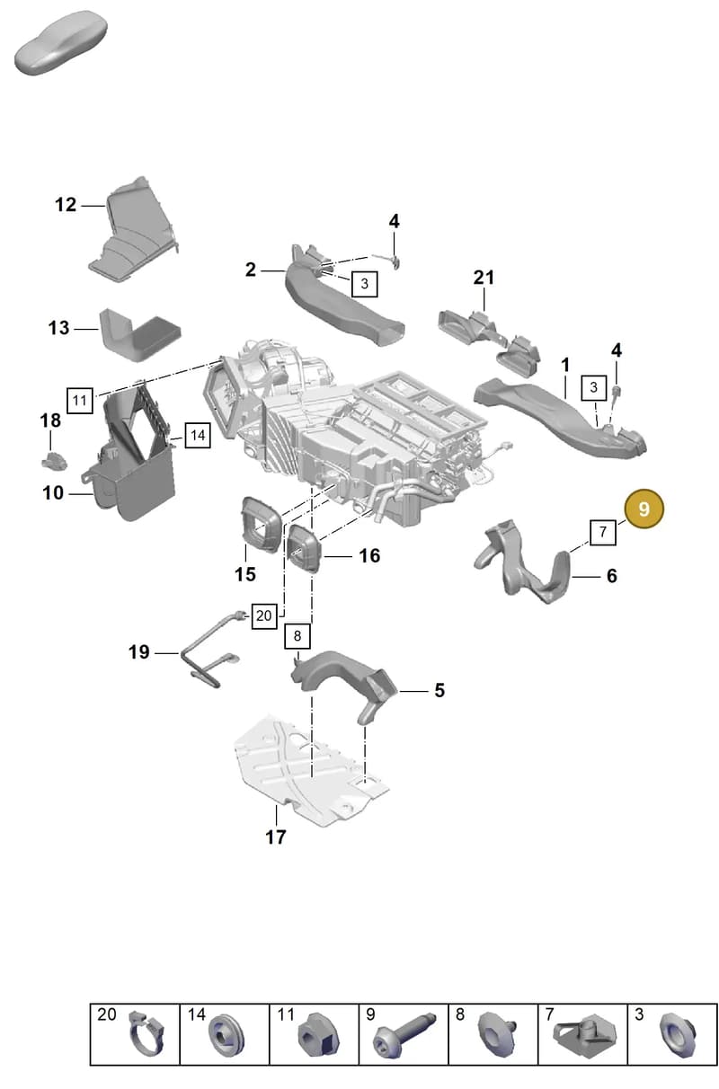 99907349801 — Porsche Cayman (2019-2022) diagram p55813050, position 9