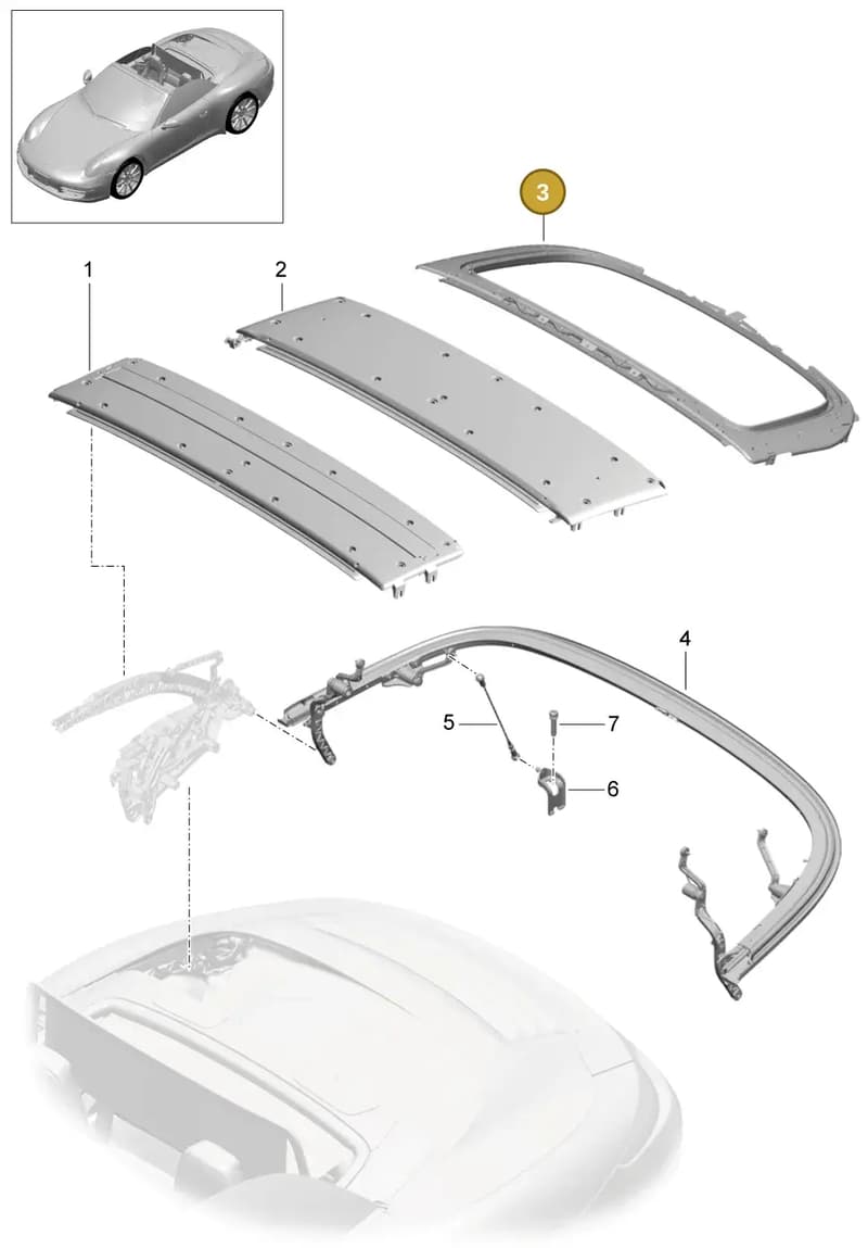 99907353401 — Porsche 991 Carrera 4 (2011-2016) diagram p38811020, position 3