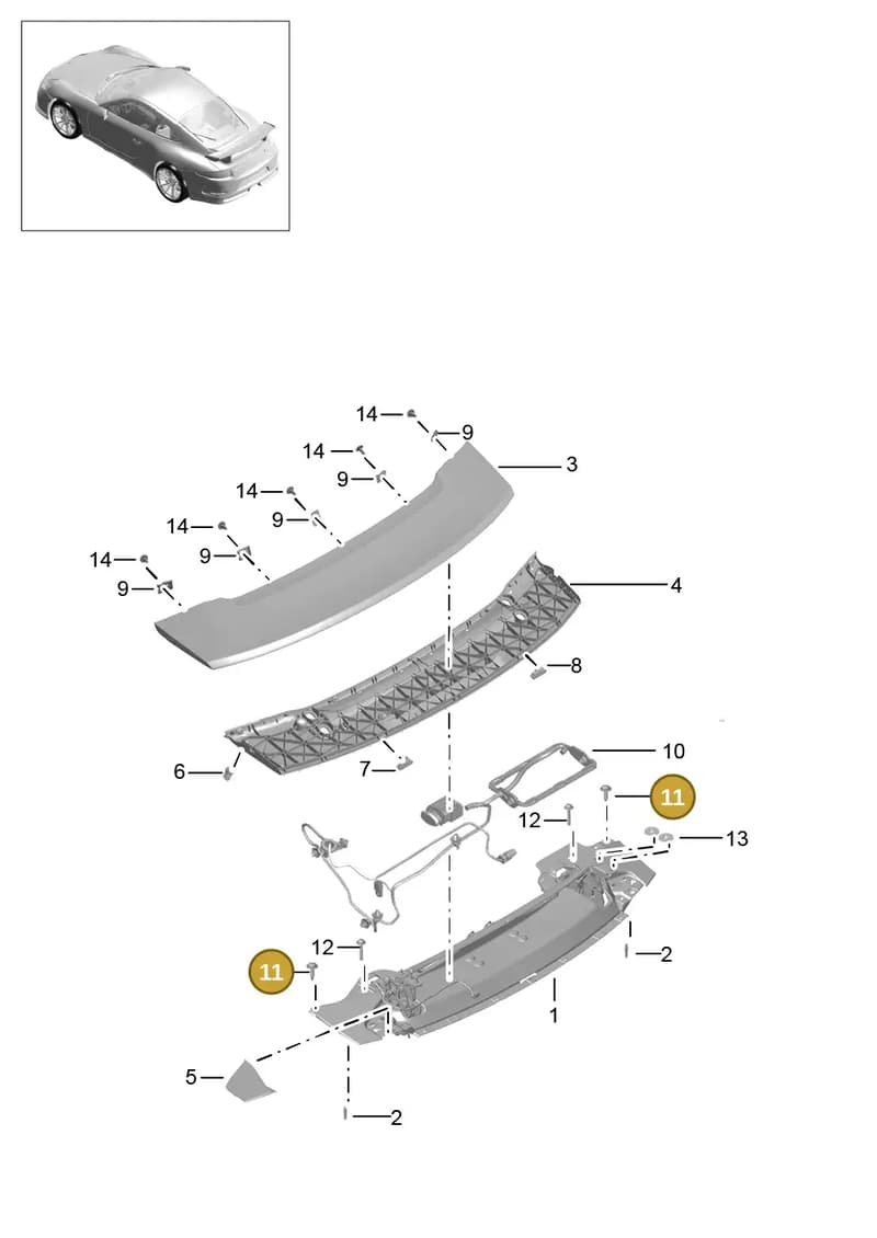 99907353401 — Porsche 911 (2013-2020) diagram p41803020, position 11+22