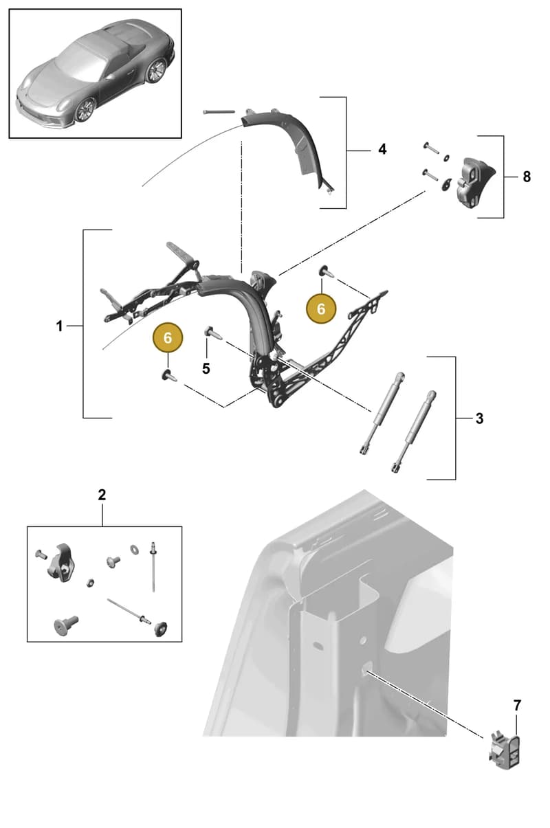 99907353401 — Porsche 911 (2013-2020) diagram p41811200, position 6